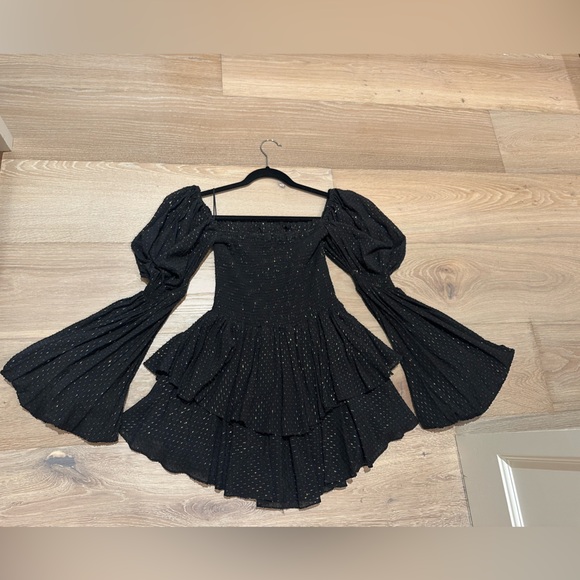 Caroline Constas Alexa smocked metallic blouson mini dress - Picture 2 of 11